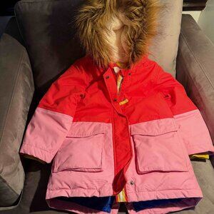 Boden Girls' All-Weather waterproof insulated coat, size 4/5